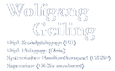 Wolfgang Geiling, Dipl.-Sozialpädagoge (FH), Dipl.Pädagoge (Univ.), Systemischer Familientherapeut (DGSF), Supervision, Coaching, Seminare